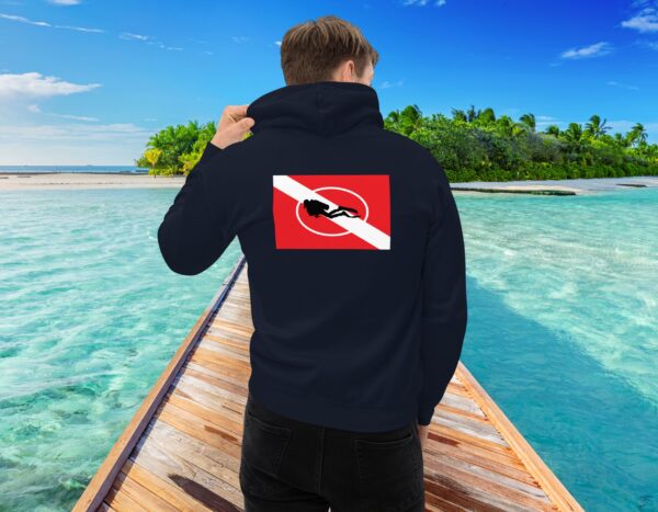 Diving Flag with Diver Unisex Hoodie