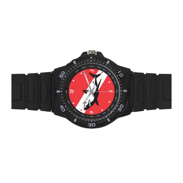 Diver Watch White Shark Black Plastic Watch - Image 3