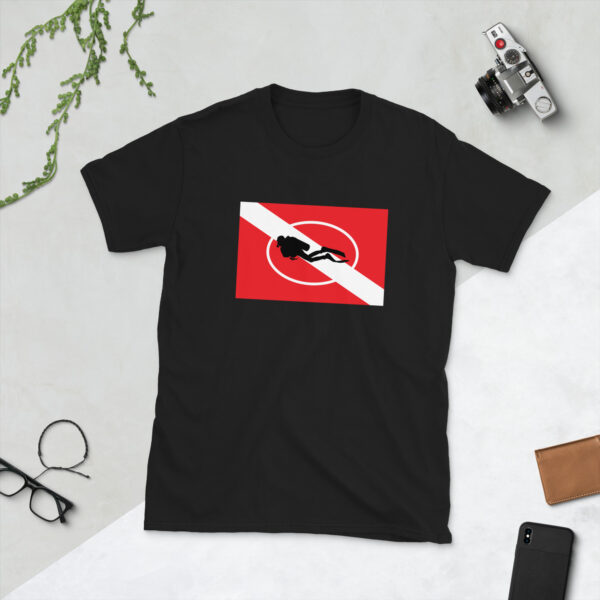 Diving Flag with Diver Short-Sleeve Unisex T-Shirt - Image 8