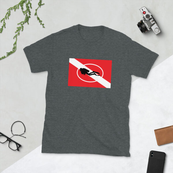 Diving Flag with Diver Short-Sleeve Unisex T-Shirt - Image 6