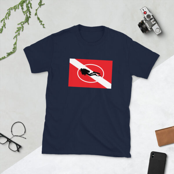 Diving Flag with Diver Short-Sleeve Unisex T-Shirt - Image 5