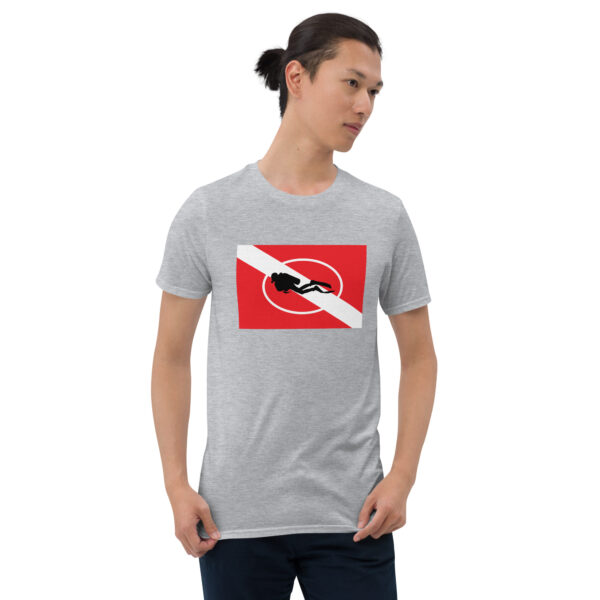 Diving Flag with Diver Short-Sleeve Unisex T-Shirt - Image 3