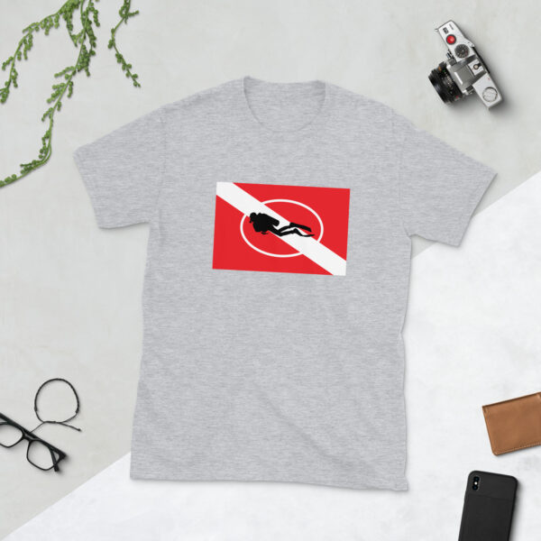 Diving Flag with Diver Short-Sleeve Unisex T-Shirt - Image 7