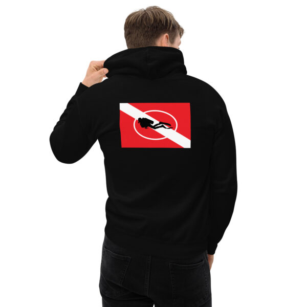 Diving Flag with Diver Unisex Hoodie - Image 2