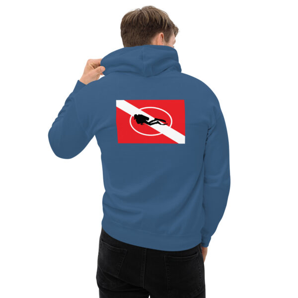 Diving Flag with Diver Unisex Hoodie - Image 3