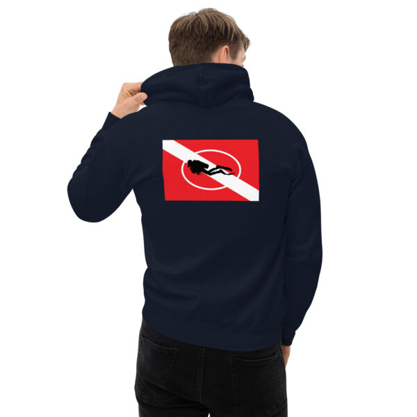 Diving Flag with Diver Unisex Hoodie - Image 4