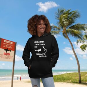 Hoodie Premium Shark Diving Brave Girl Dangerous