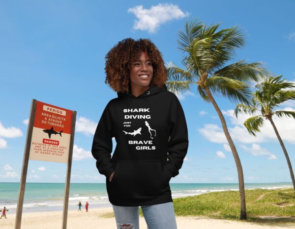 Shark Diving just for Brave Girls dangerous Unisex Premium Hoodie