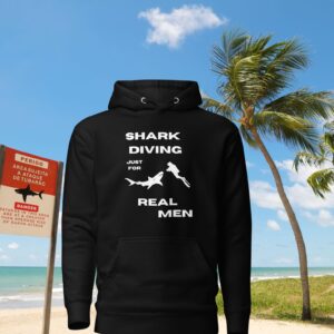 Hoodie Premium Shark Diving Real Men Gefährlich