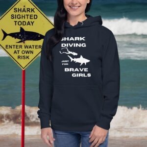 Hoodie Premium Shark Diving Brave Girl Normal