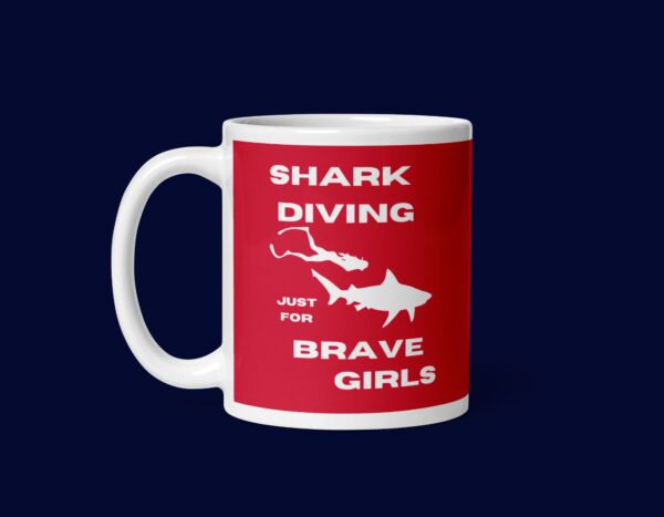 Shark diving just for Brave Girls red Mug - Image 2