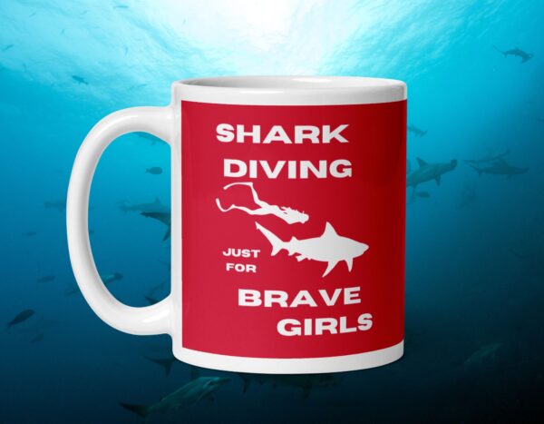 Shark diving just for Brave Girls red Mug