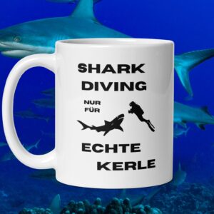 Shark Diving Echte Kerle Dangerous White Mug