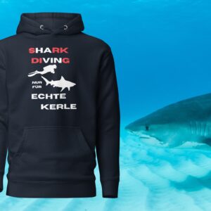 Shark Diving Echte Kerle Rot Und Weisser Text