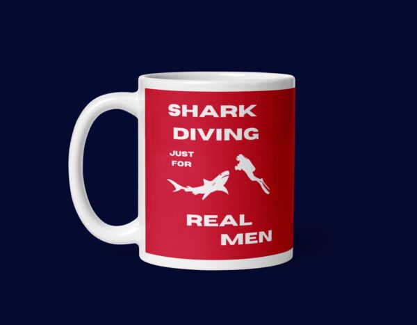 Shark diving just for Real Men dangerous red Mug - Image 2