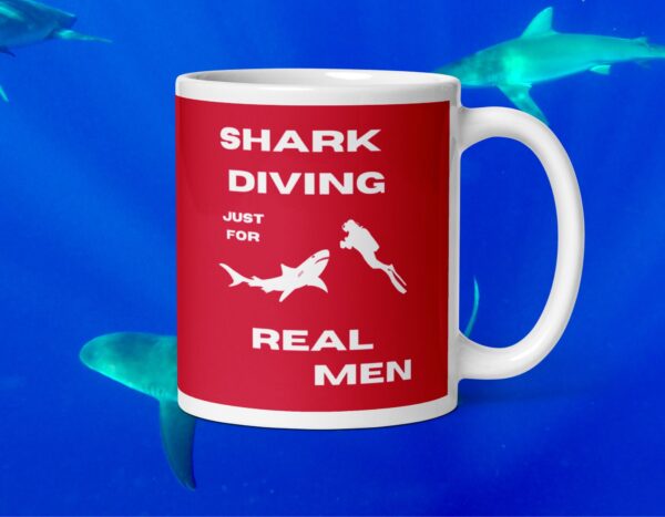 Shark diving just for Real Men dangerous red Mug