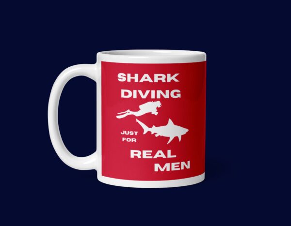 Shark Diving just for real men red Mug - Image 2