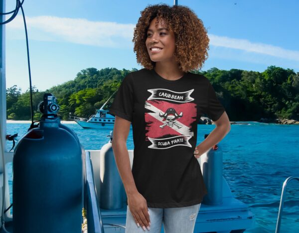 Caribbean Scuba Pirate Women's Relaxed T-Shirt - Image 2