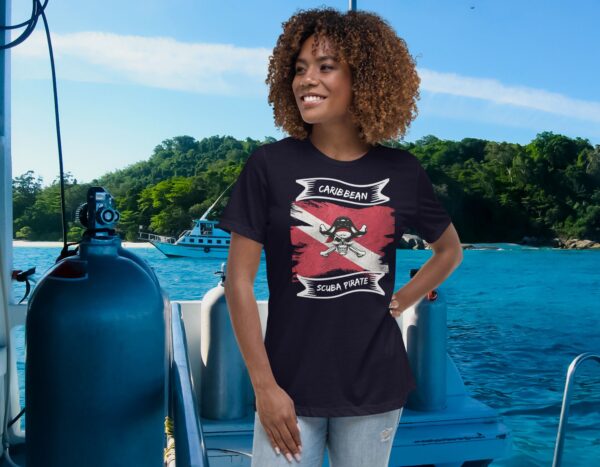 Caribbean Scuba Pirate Women's Relaxed T-Shirt - Image 3